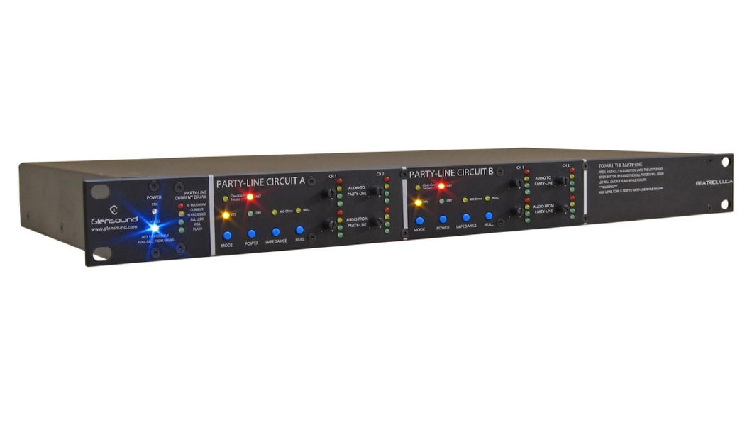 Beatrice Lucia 2 - Twin 2 wire Clearcom/RTS interface to Dante. 19"