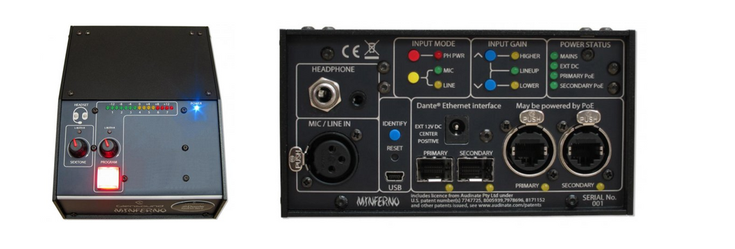 MinFerno Single Commentator's Box For Dante Audio Networks